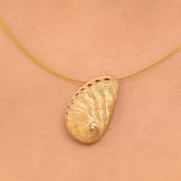 Handmade Gold Plated Silver Necklace Natural <<Nautilos>>